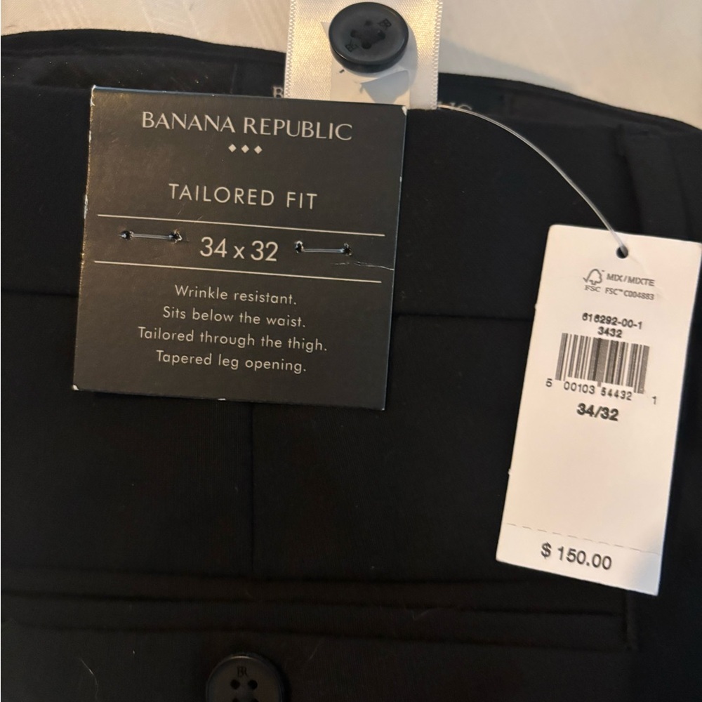 Banana Republic Black Tailored Fit Dress Pants